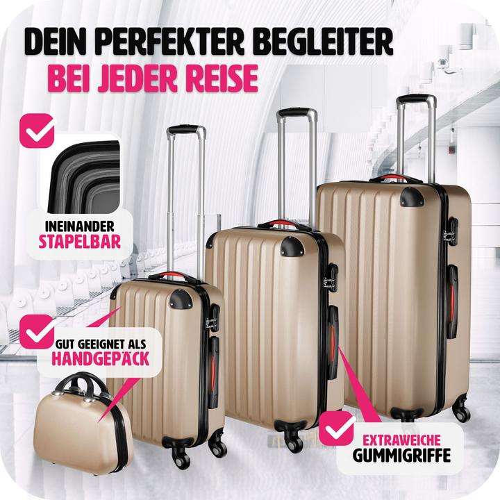 Image du produit tectake Set de valises Valises Trolley Set Trolleys Hardcase Trolley (90 l, L (90 - 115l))