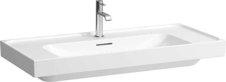 Actual product image Laufen Meda washbasin, undermountable, 1000x460mm, shelf on both sides, 3 tap holes, with overflow (1070 mm, 205 mm)