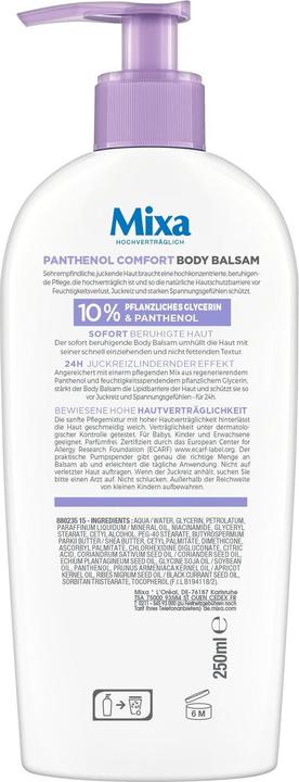 Actual product image Mixa Panthenol Comfort (Body cream, 250 ml)