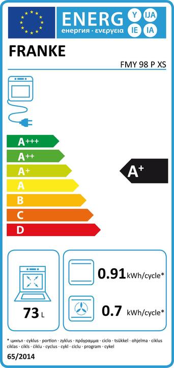 Energy Label Franke Built-in oven FMY 98 P XS (Inox/Pyrolitic)