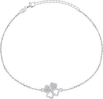 Actual product image Brilio Silver - Silver bracelet Four-leaf clover with zircons BRC69W