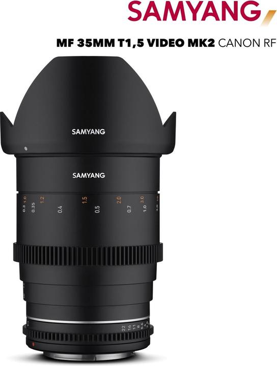 Image du produit Samyang MF 35mm T1,5 VDSLR MK2 Canon RF (Canon RF, Plein format, APS-C / DX, Micro Four Thirds)
