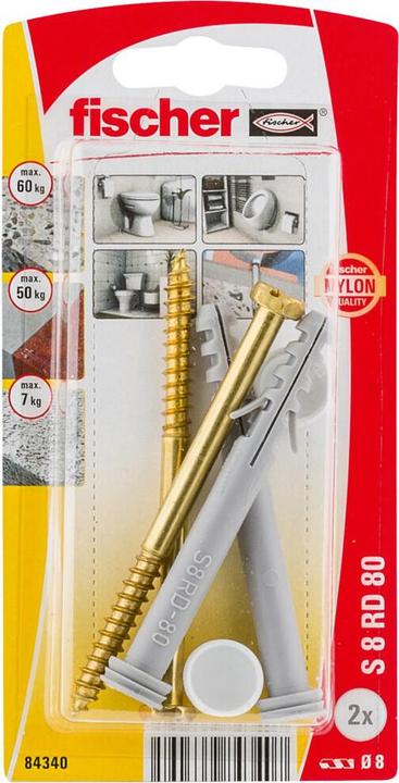 Actual product image Fischer WC attachment S 8 RD 80 K (2) (2 pcs.)