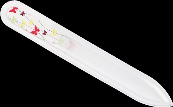 Produktbild Glasfeile - doppelseitig, geätzt in gehärtetem Glas, Schmetterling, Länge: 13,5cm