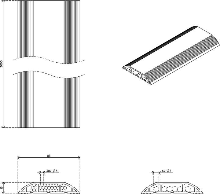 Productafbeelding Dataflex Addit (Kabelbrug, 300 cm)