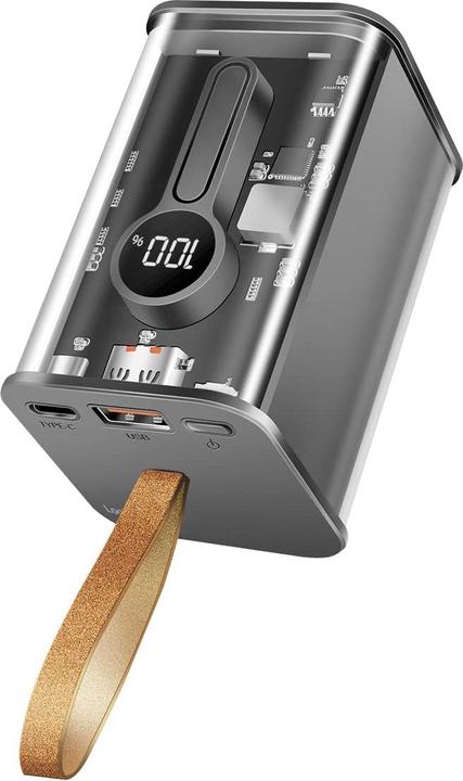 LogiLink PowerBank 20.000mAh transparent (20000 mAh, 20 W, 74 Wh)