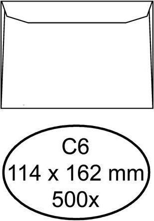 Quantore 500 weisse gummierte Umschläge C6 114 x 162 mm (114 x 162 mm, 500 x)