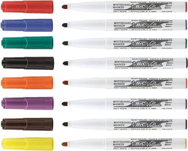Actual product image Bic Velleda Whiteboard Marker (Multicoloured, 1.40 mm, 8 x)