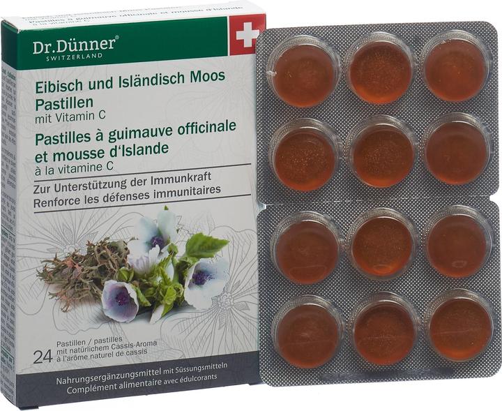 Actual product image Dr. Dünner Eibisch isländisch Moos Pastillen (24 Piece, Pastilles, 65 g)
