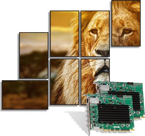 Produktbild Matrox QuadHead2Go Q155 4K standdalone PCIe card 1 x HDMI input, 4 x HDMI outputs and 1 x RJ45