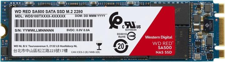 Actual product image WD Red SA500, 500 GB, M.2, 560 MB/s, 6 Gbit/s