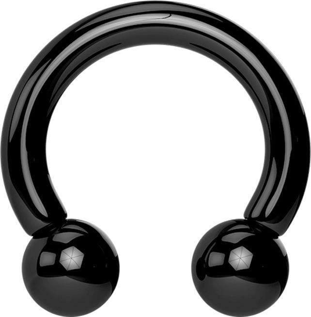 Produktbild Star Piercing Circular Barbell schwarz mit zwei Kugeln (ohne Messing, Acryl)
