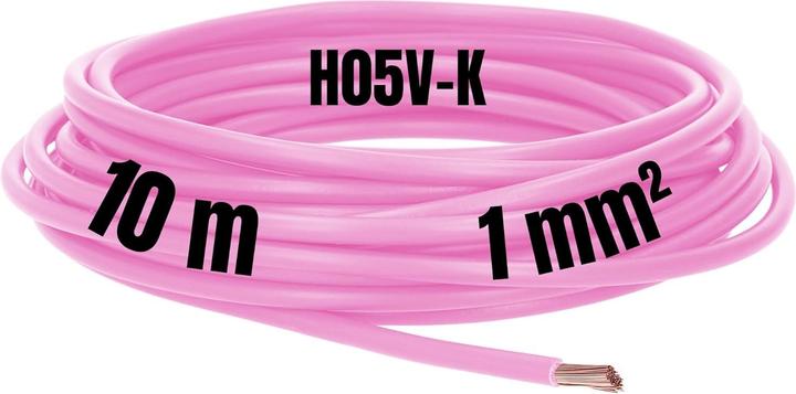 Produktbild Kalitec 10 Meter H05V-K 1 mm² rosa Verdrahtungsleitung I Aderleitung flexibel I PVC Einzelader I Lit (10 m)