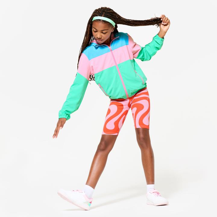 Produktbild Domyos Trainingsjacke Kinder leicht atmungsaktiv - rosa/blau