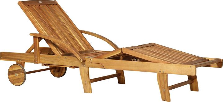 Outsunny Klappbarer Gartenliegestuhl aus Tannenholz (195 cm)