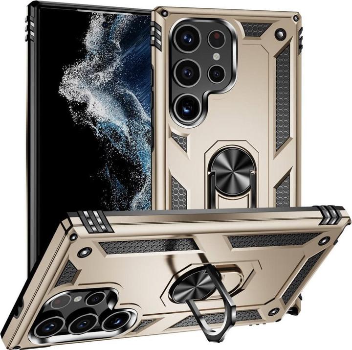 Produktbild Cover-Discount Armor Case mit Kickstand gold (Samsung Galaxy S24 Ultra)