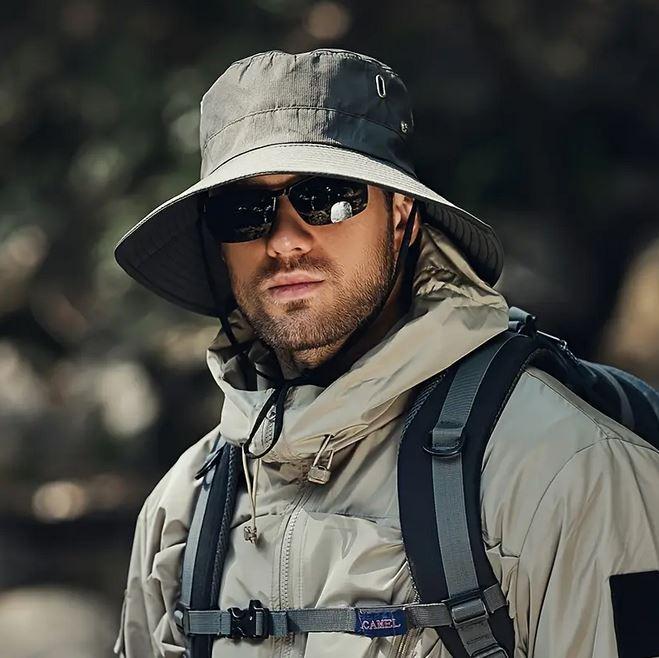 Dema Fischerhut Boonie Hat Sonnenschutzhut extra grosse Krempe Schwarz (56)