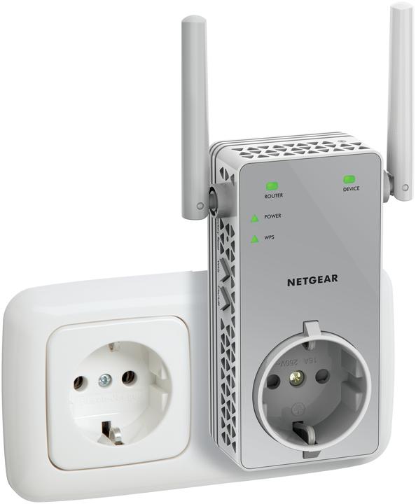 Actual product image Netgear AC750 WLAN Range Extender - with power socket