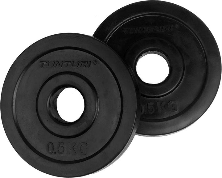 Tunturi Gummiertes 0.5 kg Gewichtsscheibenpaar 30 mm (2 x 0,5 kg)