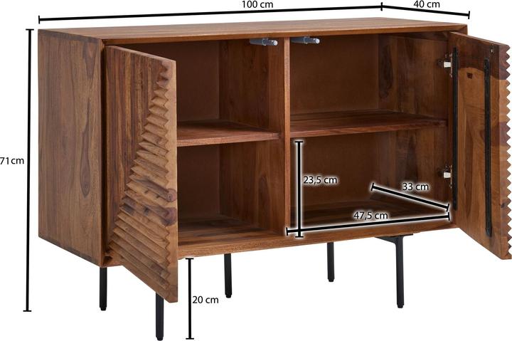 Produktbild FineBuy Sideboard Sheesham Braun