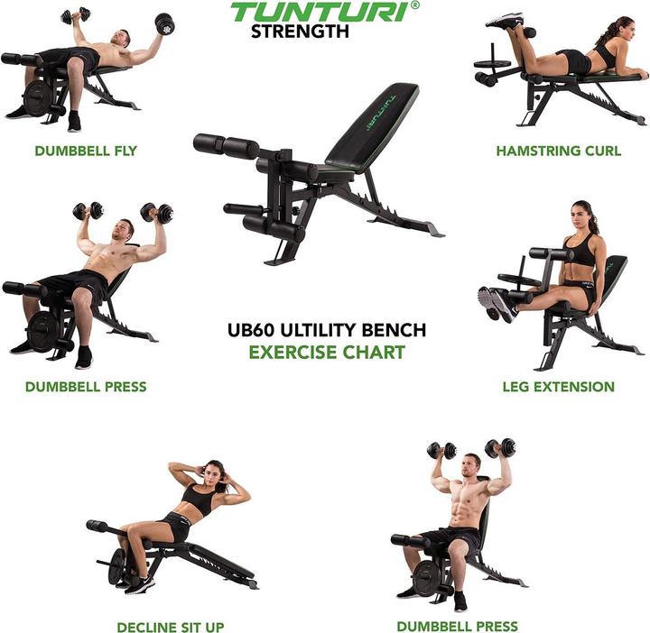 Produktbild Tunturi Verstellbare Hantelbank mit Bauch- und Beintrainer UB60
