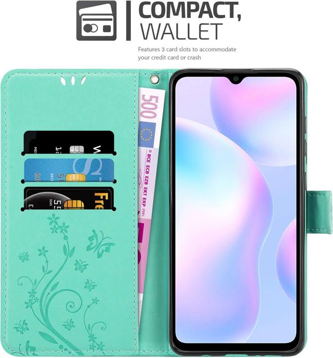 Actual product image Cadorabo Case for Xiaomi RedMi 9A / RedMi 9AT Flower Book (Xiaomi Redmi 9A, Xiaomi Redmi 9AT)