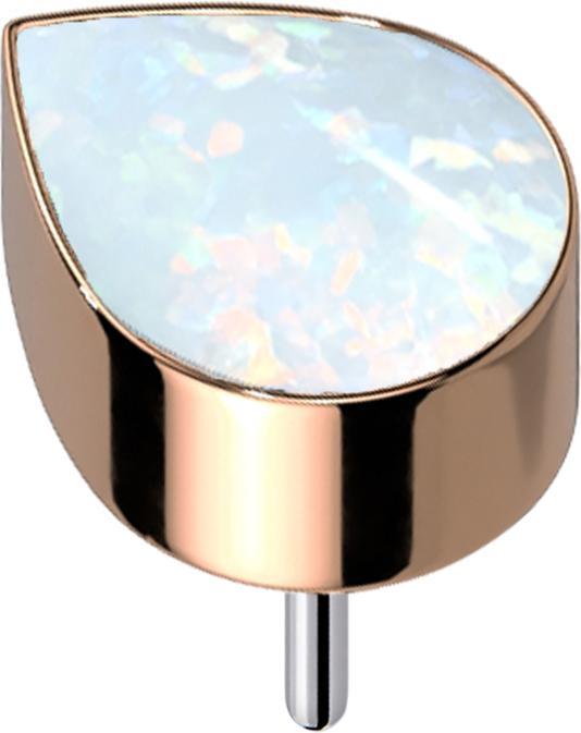 Immagine prodotto Star Piercing Threadless in oro rosa con gocce di opale bianco (Titanio G23, senza ottone)