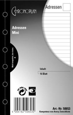 Produktbild Chronoplan CHRONOPLA Chrono.Adressen Mini 50653Z.19 (Spezial, Deutsch)