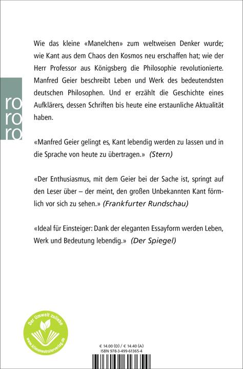 Produktbild Kants Welt (Deutsch, Manfred Geier, 2005)