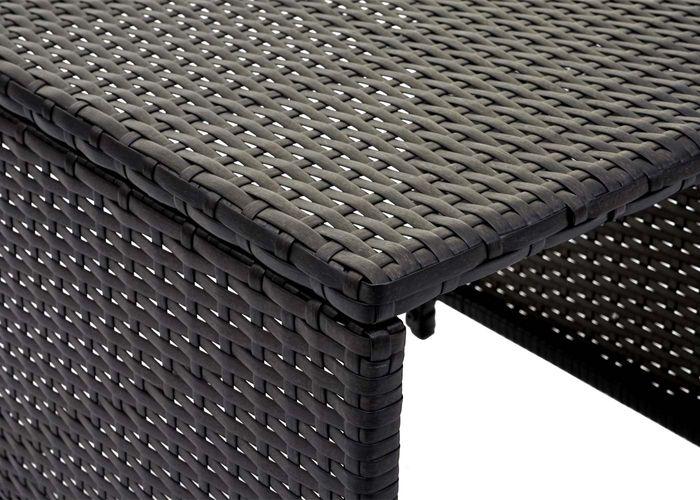 Produktbild Mendler 2x Poly-Rattan Hocker, Gartenhocker Sitzhocker, Gastronomie - schwarz, Kissen hellgrau