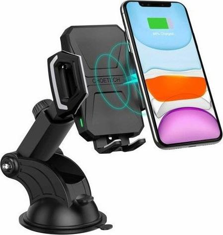 Immagine prodotto Choetech Caricatore wireless per auto qi 15W Supporto per auto per cruscotto parabrezza (15 W)