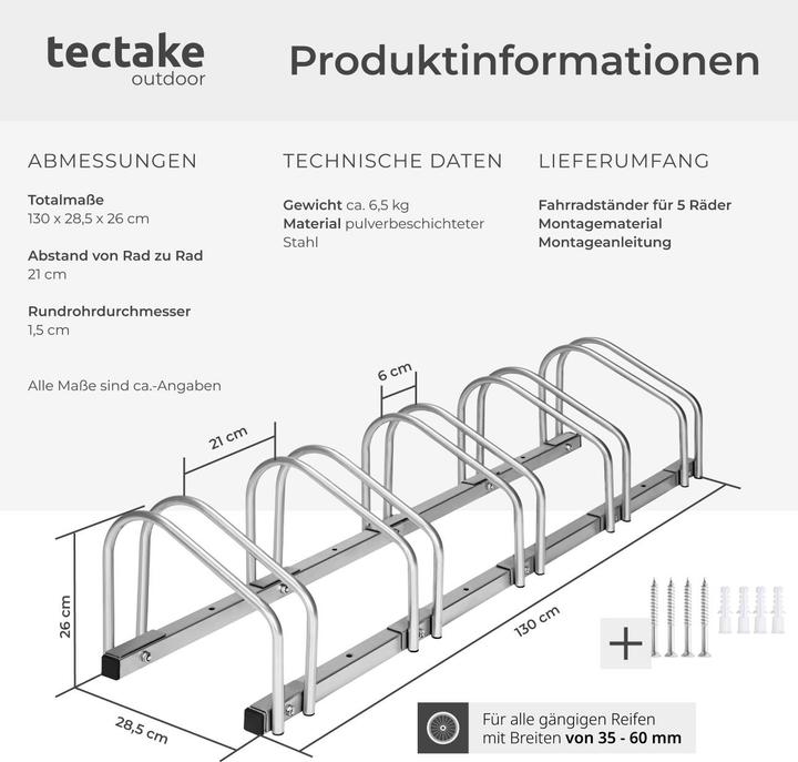 Image du produit tectake Porte Vélo