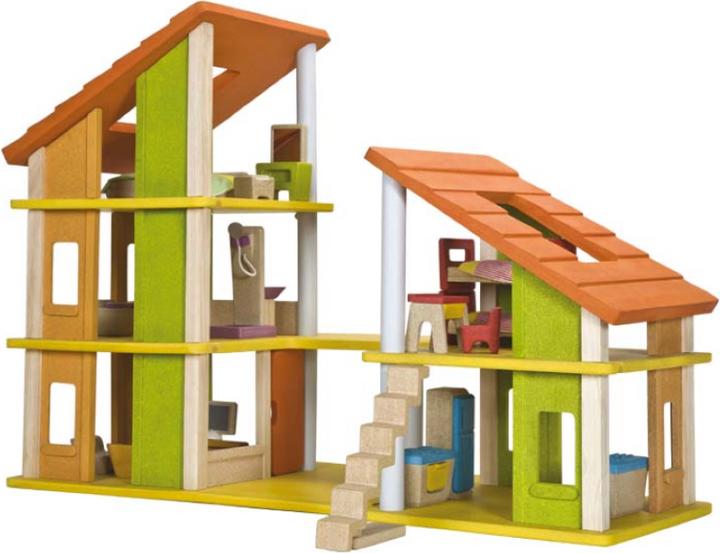 Produktbild Plantoys Chalet Puppenhaus mit Möbel