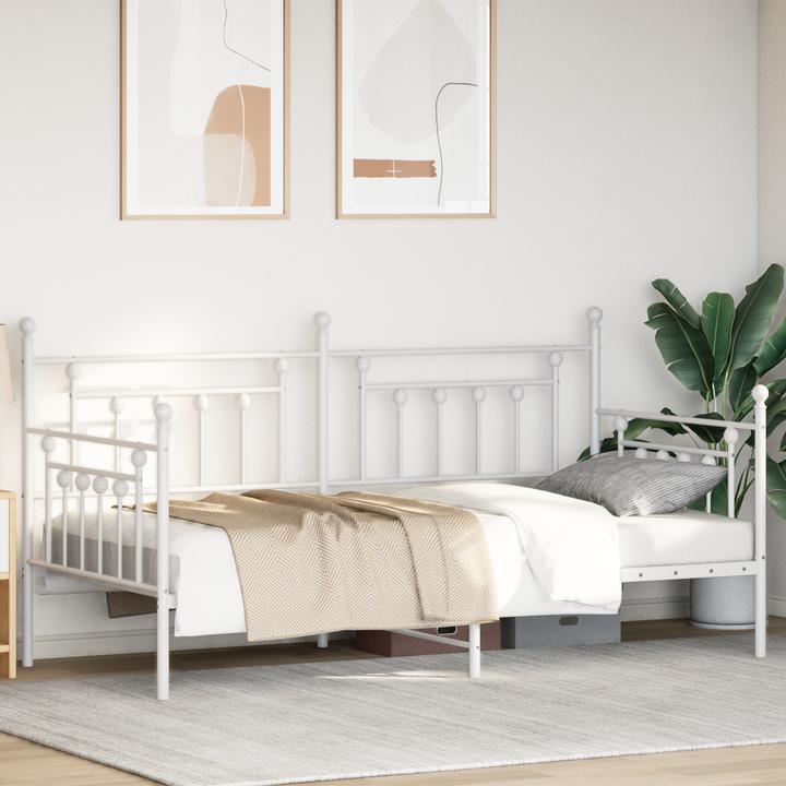 Immagine prodotto VidaXL Letto da giorno bianco 90x200 cm in acciaio (90 x 200 cm)