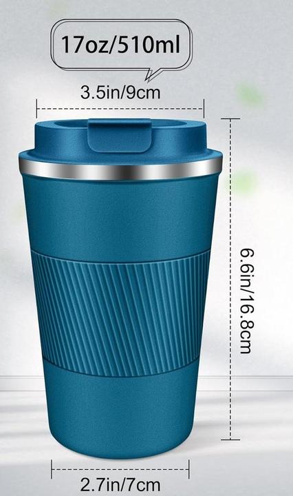 Actual product image ASMI Edelstahl Kaffeebecher, Thermobecher, Auto-Tumbler-Becher, 500ml (0.50 l)