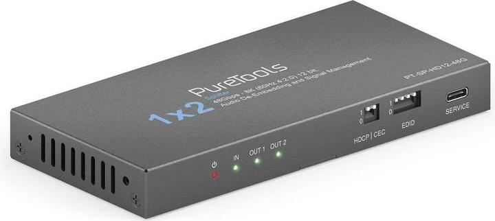 Image du produit Purelink PureTools - 1x2 HDMI2.1 Splitter - 48Gbps - 8K (60Hz 4:2:0) 12 bit, Audio De-Embedding and Signal M
