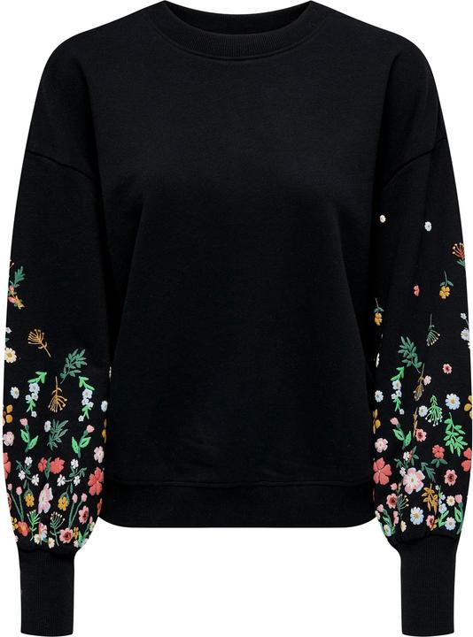 Only Normal geschnitten Rundhals Gerippte Ärmelbündchen Tief angesetzte Schulter Sweatshirt Sweatshirt