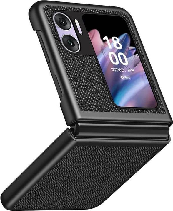 Immagine prodotto Cover-Discount OPPO Find N2 Flip - Custodia protettiva a trama incrociata nera (Oppo Find N2 Flip)