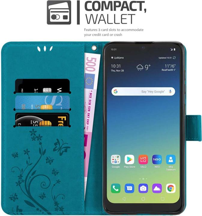 Produktbild Cadorabo Hülle für LG K40S mit Blumen Muster (LG K40s, Xiaomi Redmi K40s)