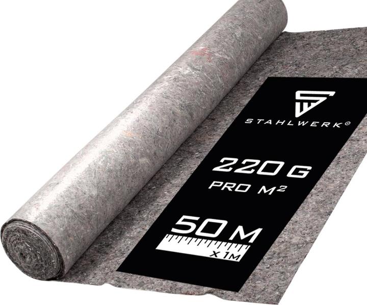 Produktbild Stahlwerk Abdeckvlies Malervlies Vliesrolle Schutzvlies Flies 50 M 220 g pro mÂ² (50 m, 1000 mm)