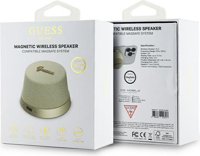Productafbeelding Guess głośnik Bluetooth GUWSC3ALSMD Luidsprekerstandaard złoty/goud Magnetisch Script Metaal (12 h)