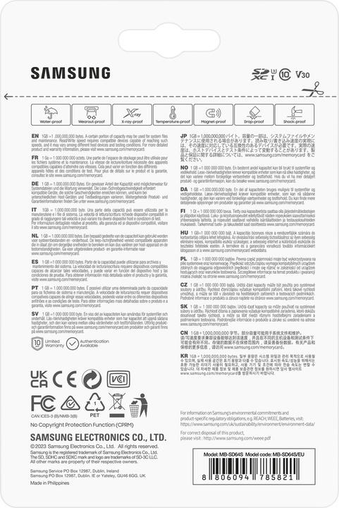 Image du produit Samsung PRO Plus (64 Go, SDXC, U3, UHS-I)