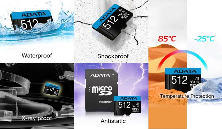 Produktbild Adata Premier 512GB microSDXC (UHS-I U1, Class 10, V10, A1) (512 GB, microSDXC, U1, UHS-I)
