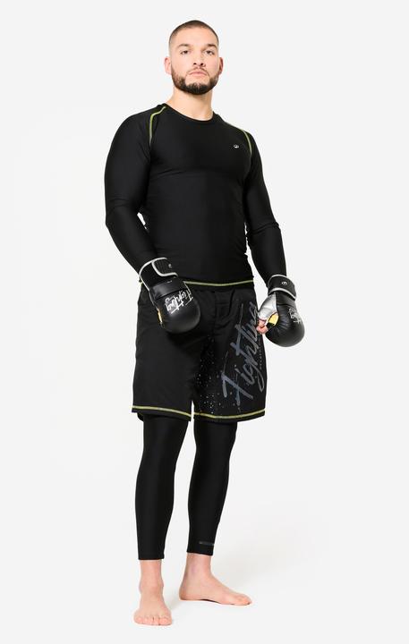 Produktbild Domyos Langarmshirt Rashguard MMA Grappling Herren - schwarz/gelb (L)