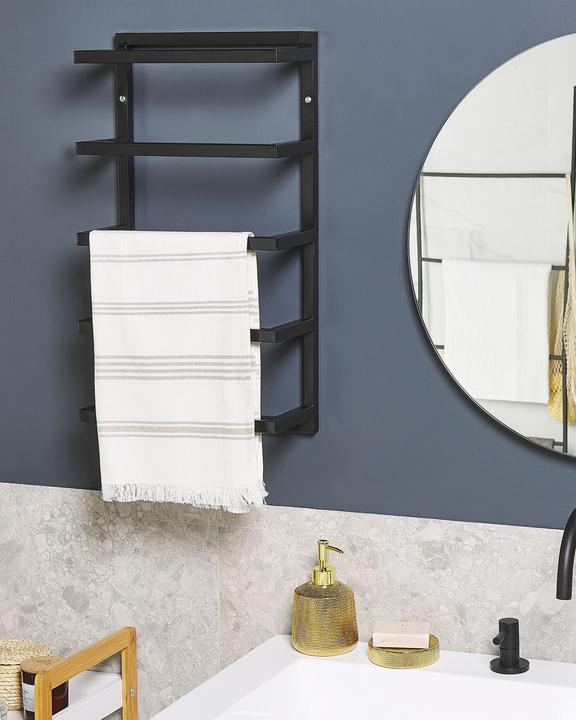 Productafbeelding Beliani Handdoekbeugel staal zwart 31 x 57 cm 5 armen CINTRA