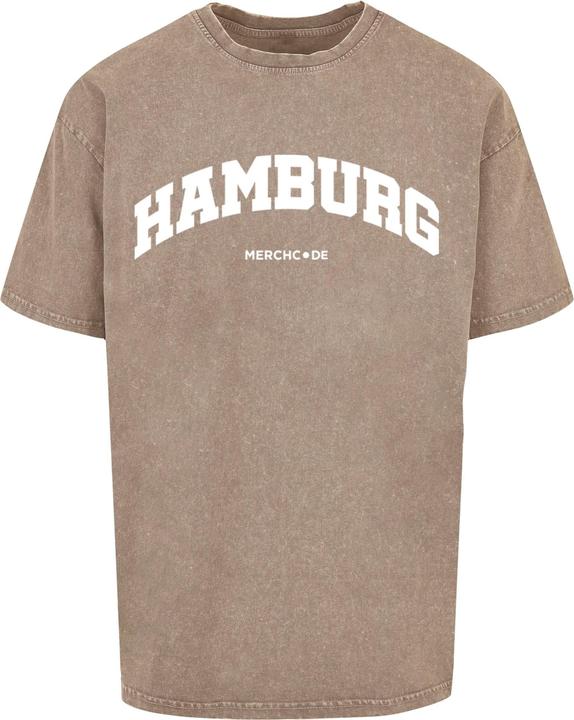 Merchcode Hamburg Wording - Acid Washed Oversize Tee - 113015