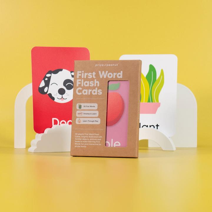 Produktbild Priya & Peanut Erste-Worte-Blitzkarten – 50 erste Wörter für Kleinkinder