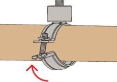 Actual product image Fischer 500719, Pipe clamp, Steel, 48 - 56 mm, 3.81 cm (1.5"), Zinc steel, 1 kN