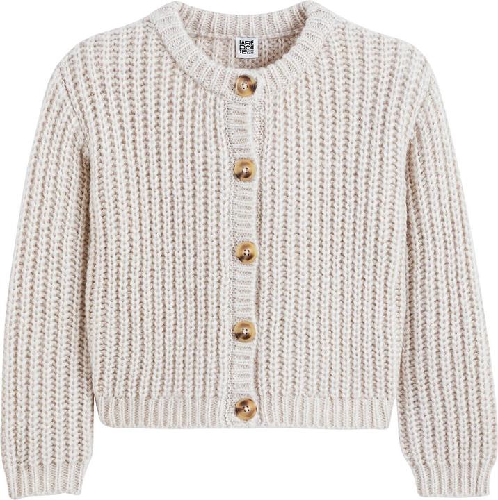 Actual product image La Redoute Collections Grobstrickjacke mit rundem Ausschnitt und Knopfleiste (102)