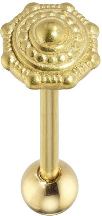 Bijouteria Zungenpiercing (Chirurgenstahl 316L mit PVD Beschichtung (goldfarbig))